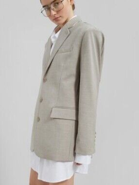 Frankie Shop Blazer Oversized Light Grey XS Small Gelso